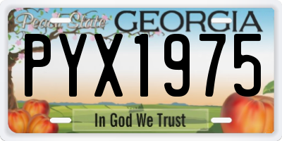 GA license plate PYX1975