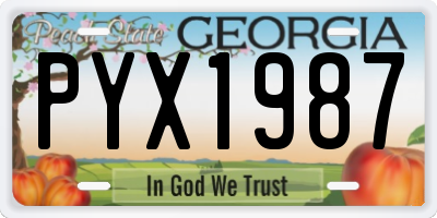 GA license plate PYX1987