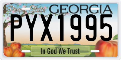 GA license plate PYX1995