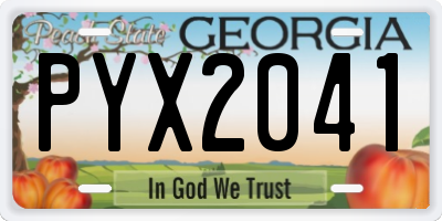 GA license plate PYX2041