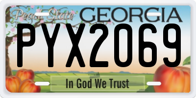 GA license plate PYX2069
