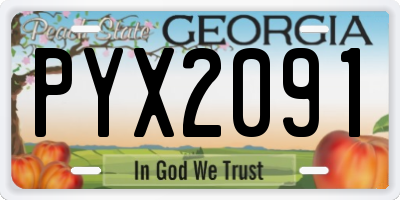 GA license plate PYX2091