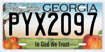 GA license plate PYX2097