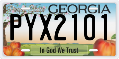GA license plate PYX2101