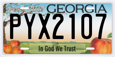 GA license plate PYX2107