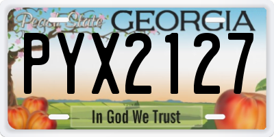 GA license plate PYX2127