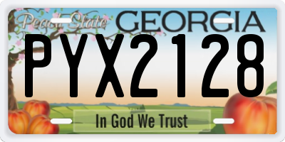 GA license plate PYX2128
