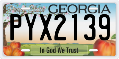 GA license plate PYX2139