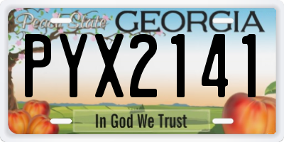 GA license plate PYX2141