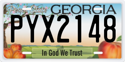 GA license plate PYX2148