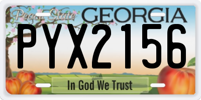 GA license plate PYX2156