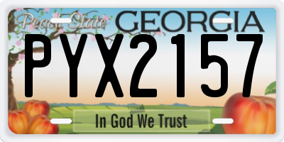 GA license plate PYX2157