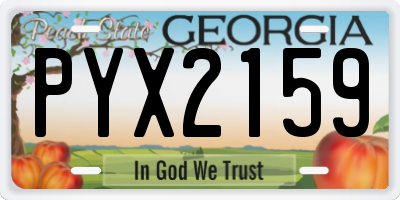 GA license plate PYX2159