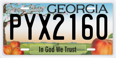 GA license plate PYX2160
