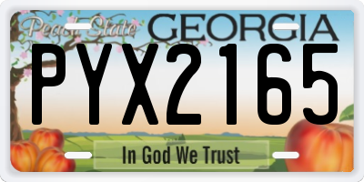 GA license plate PYX2165