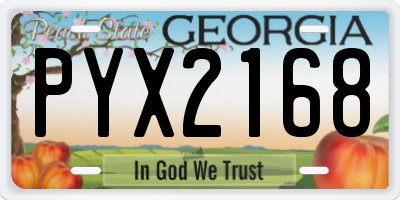 GA license plate PYX2168