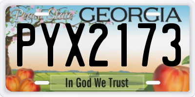 GA license plate PYX2173