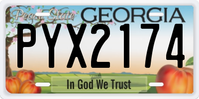 GA license plate PYX2174