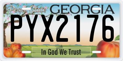 GA license plate PYX2176