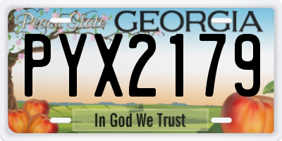 GA license plate PYX2179