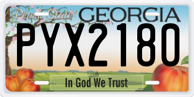 GA license plate PYX2180