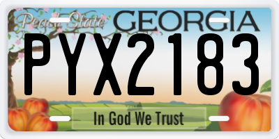 GA license plate PYX2183