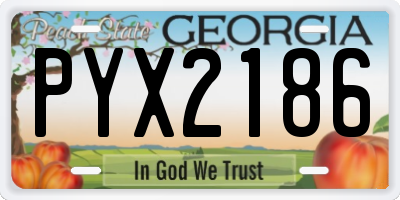 GA license plate PYX2186