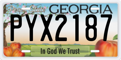 GA license plate PYX2187