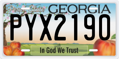GA license plate PYX2190