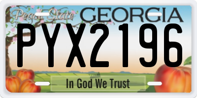 GA license plate PYX2196