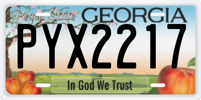 GA license plate PYX2217