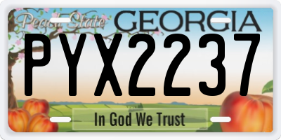 GA license plate PYX2237