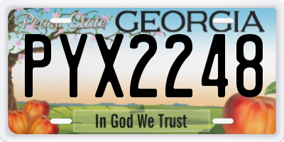 GA license plate PYX2248