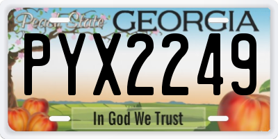 GA license plate PYX2249