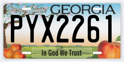 GA license plate PYX2261
