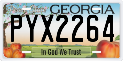 GA license plate PYX2264