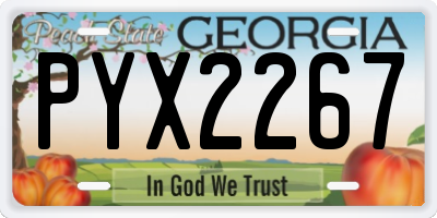 GA license plate PYX2267