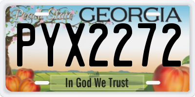 GA license plate PYX2272
