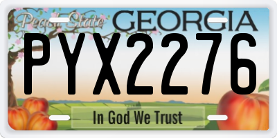 GA license plate PYX2276