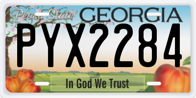 GA license plate PYX2284