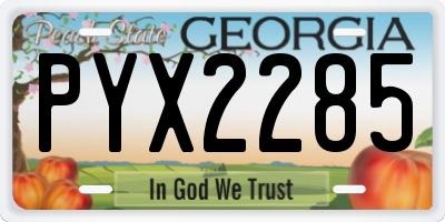 GA license plate PYX2285