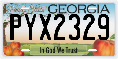 GA license plate PYX2329