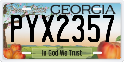 GA license plate PYX2357