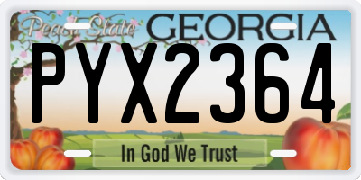 GA license plate PYX2364