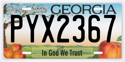 GA license plate PYX2367