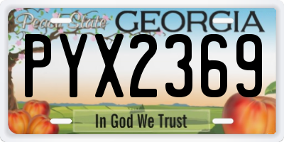 GA license plate PYX2369