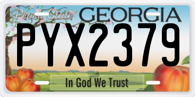GA license plate PYX2379