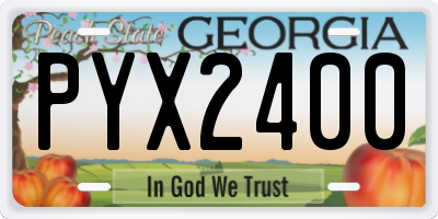 GA license plate PYX2400