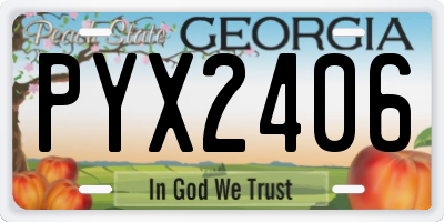 GA license plate PYX2406
