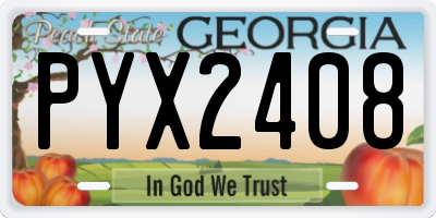 GA license plate PYX2408